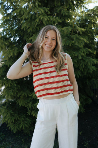 Lloyd Sweater Tank, Red *final sale - The Red Thread Boutique