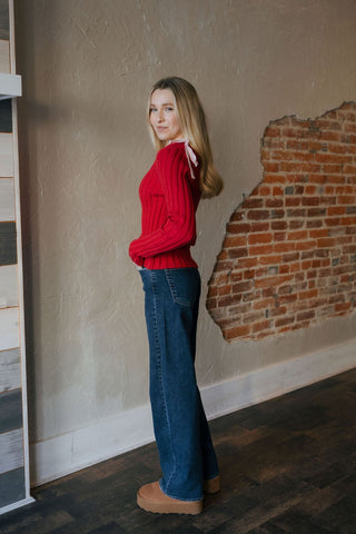 Longer Length Wide Leg, Dark Denim by Just Black Denim *final sale* - The Red Thread Boutique