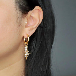 Lucia Hoops | Dangle Charm Hoops - The Red Thread Boutique