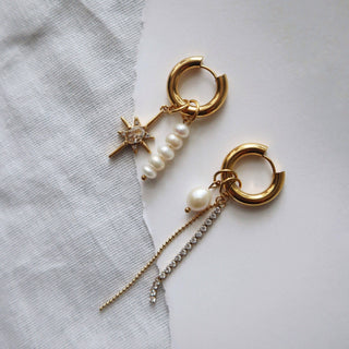 Lucia Hoops | Dangle Charm Hoops - The Red Thread Boutique