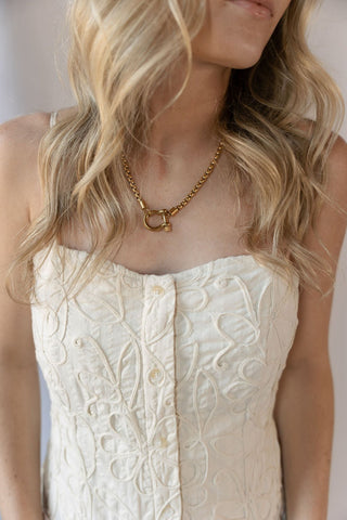 Lucky Me Horseshoe Toggle Necklace, Gold - The Red Thread Boutique