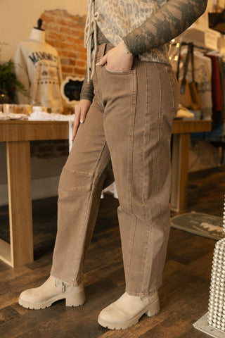 Lucy Crop Barrel Jeans - The Red Thread Boutique