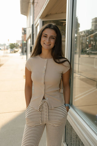 Luna Breeze Cardi, Beige *final sale - The Red Thread Boutique