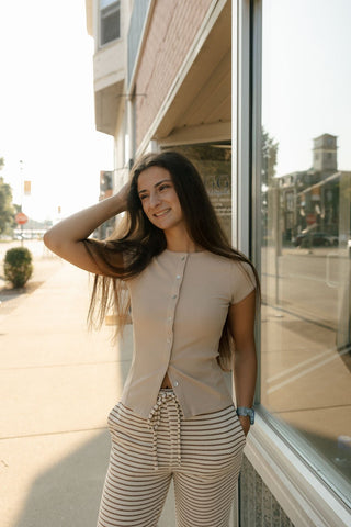 Luna Breeze Cardi, Beige *final sale - The Red Thread Boutique