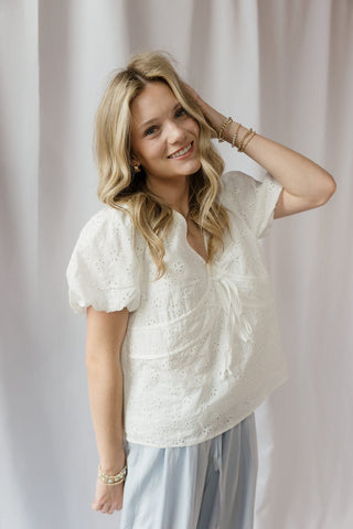 Luna Eyelet Top - The Red Thread Boutique