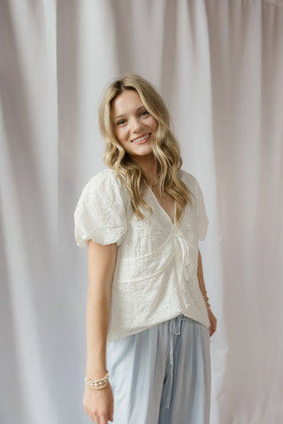 Luna Eyelet Top - The Red Thread Boutique