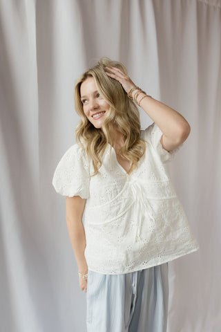 Luna Eyelet Top - The Red Thread Boutique