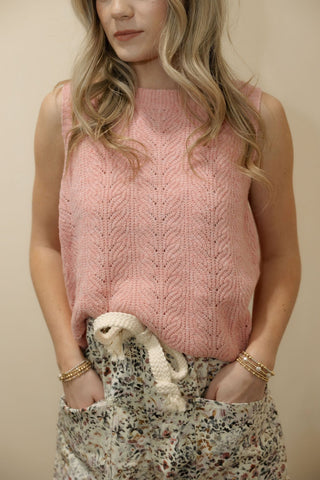 Macy Floral Button Ruffle Tank, Pink - The Red Thread Boutique