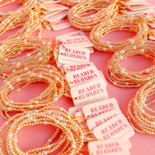 Madi Beaded Bracelet in Gold: Standard 6.75 inch - The Red Thread Boutique