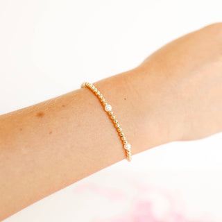Madi Beaded Bracelet in Gold: Standard 6.75 inch - The Red Thread Boutique