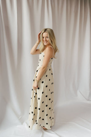 Madison Polka Dot Linen Dress - The Red Thread Boutique