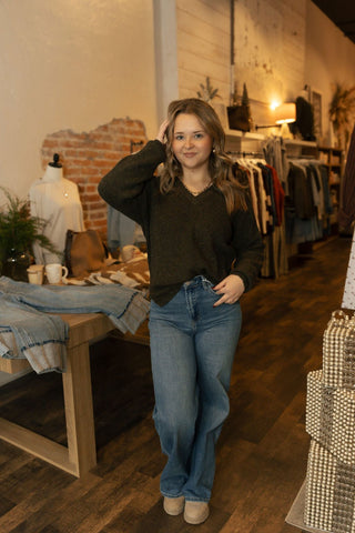 Marigold Sweater, Forrest - The Red Thread Boutique