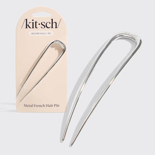 Metal French Hair Pin - Silver - The Red Thread Boutique