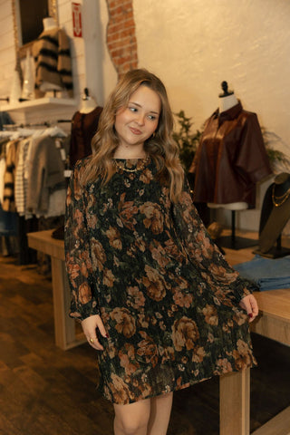Metallic Floral Dress *final sale - The Red Thread Boutique