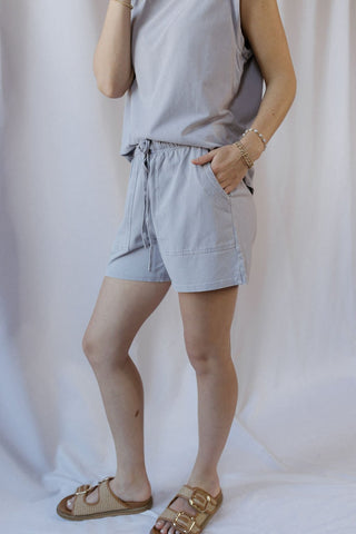 Mica Shorts, Lilac Grey - The Red Thread Boutique