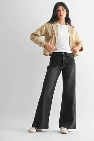 Micro Patch Pocket Wide, Black - The Red Thread Boutique