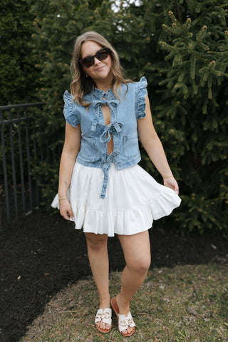 Mid Rise Bubble Hem Mini Skirt *final sale - The Red Thread Boutique