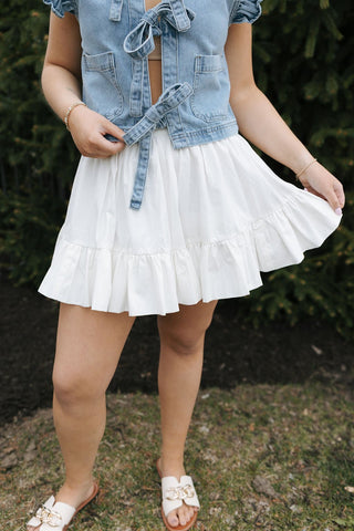 Mid Rise Bubble Hem Mini Skirt *final sale - The Red Thread Boutique