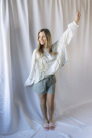 Millie Drawstring Shorts, Vtg Blue - The Red Thread Boutique