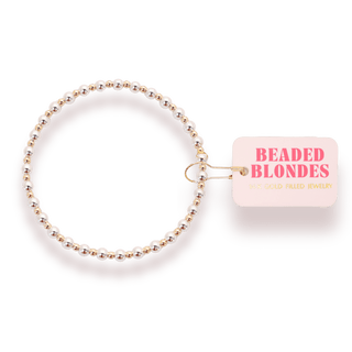 Mini Katy Bracelet in Silver with Gold: Standard 6.75 inch - The Red Thread Boutique