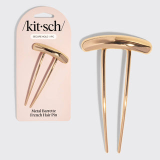 Mini Metal Barrette French Hair Pin - Gold - The Red Thread Boutique