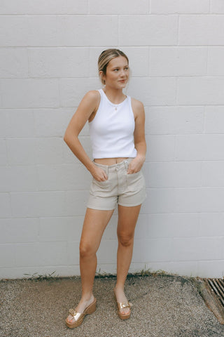 Mini Patch Pocket Shorts, Sea Salt *final sale - The Red Thread Boutique
