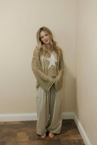 Montana Star Crochet Hooded Sweater - The Red Thread Boutique
