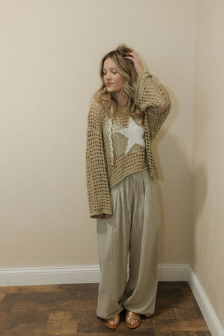 Montana Star Crochet Hooded Sweater - The Red Thread Boutique