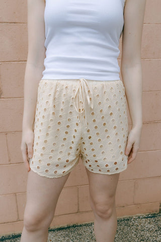 Monti Eyelet Shorts, Natural *final sale* - The Red Thread Boutique