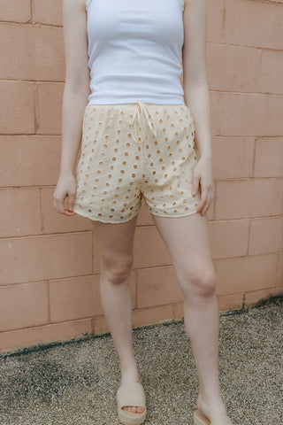 Monti Eyelet Shorts, Natural *final sale* - The Red Thread Boutique