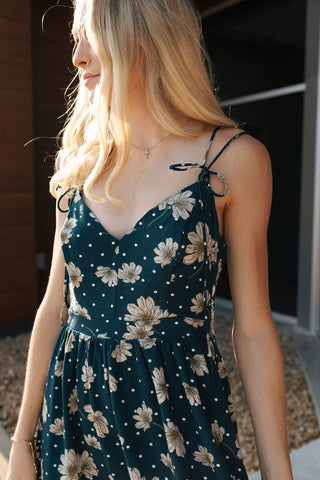 Navy Floral Dress *final sale - The Red Thread Boutique