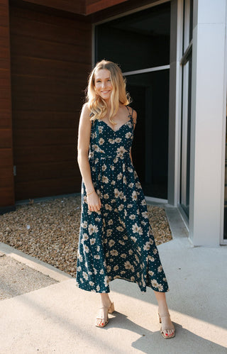 Navy Floral Dress *final sale - The Red Thread Boutique