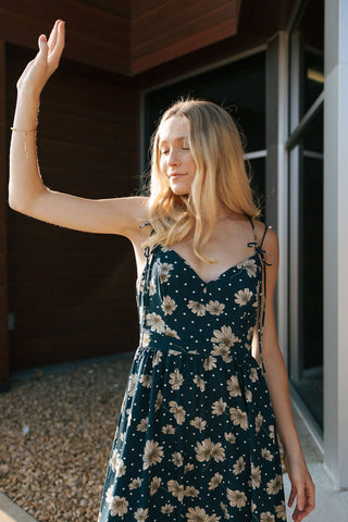 Navy Floral Dress *final sale - The Red Thread Boutique