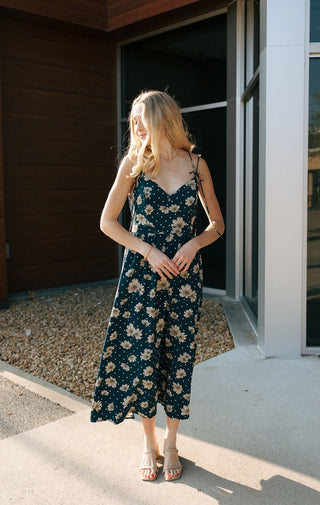 Navy Floral Dress *final sale - The Red Thread Boutique