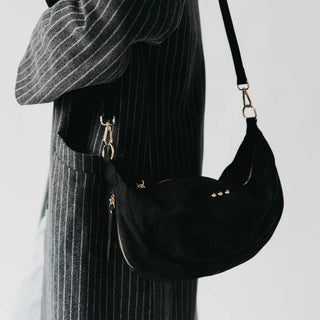 Netty Nubuck Crossbody: Black - The Red Thread Boutique
