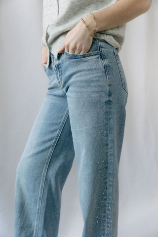 NYC Stone Embellished Wide Leg - The Red Thread Boutique