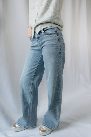 NYC Stone Embellished Wide Leg - The Red Thread Boutique