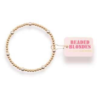 Olive Bracelet in Gold with Silver: Standard 6.75 inch - The Red Thread Boutique