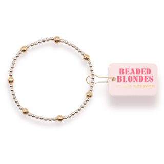 Olive Bracelet in Silver with Gold: Standard 6.75 inch - The Red Thread Boutique