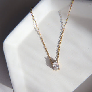 Oval Solitaire Necklace - The Red Thread Boutique