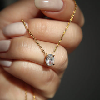 Oval Solitaire Necklace - The Red Thread Boutique