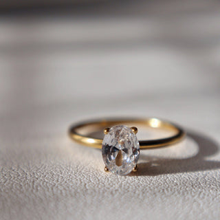 Oval Solitaire Ring | Zirconia Ring: 7 - The Red Thread Boutique