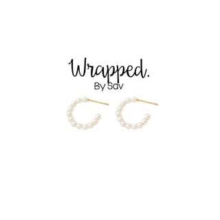 Pearl Beaded Huggies - The Red Thread Boutique