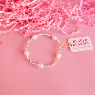 Pearl Poppi Bracelet in Silver: Standard 6.75 inch - The Red Thread Boutique