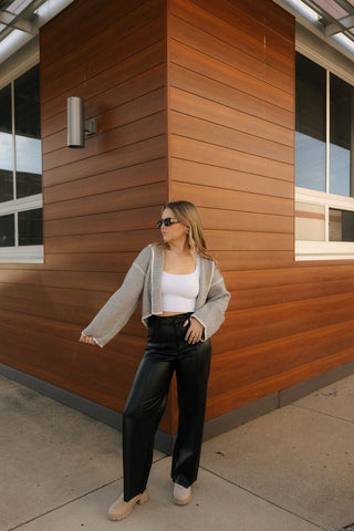 Pintuck Faux Leather Pants, Black *final sale - The Red Thread Boutique