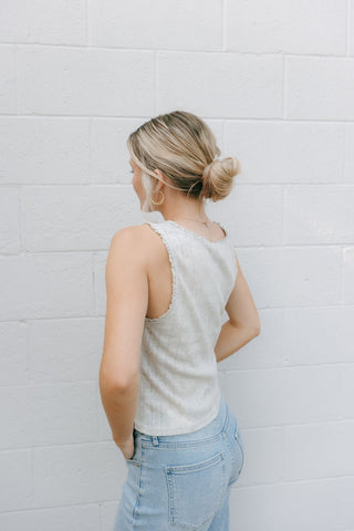 Pointelle Tank, Gray *final sale* - The Red Thread Boutique