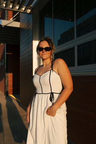 Polka Dot Dress, White *final sale* - The Red Thread Boutique