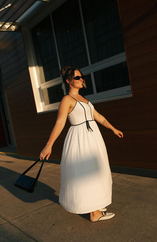 Polka Dot Dress, White *final sale* - The Red Thread Boutique