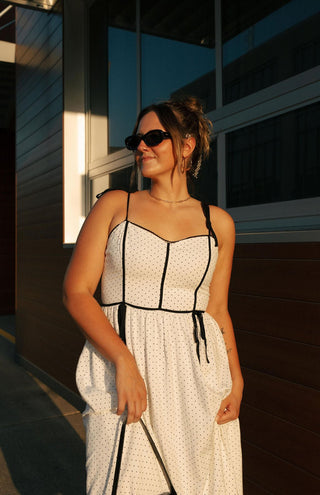 Polka Dot Dress, White *final sale* - The Red Thread Boutique