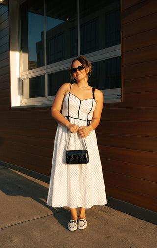 Polka Dot Dress, White *final sale* - The Red Thread Boutique